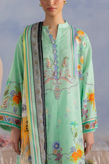 UAE-3 Piece Printed Cotton Suit with Printed Lawn Dupatta
