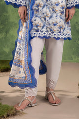 UAE-3 Piece Printed Cotton Suit with Printed Lawn Dupatta and Embroidered Trouser Border