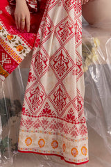 UAE-3 Piece Printed Cotton Suit with Printed Lawn Dupatta and Embroidered Neckline