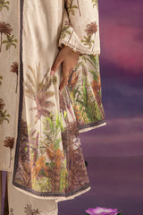 UAE-3 Piece Printed Cotton Suit with Printed Lawn Dupatta and Embroidered Trouser