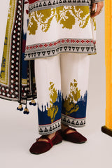 UAE-3 Piece Printed Cotton Suit with Printed Lawn Dupatta