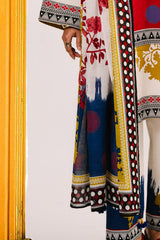 UAE-3 Piece Printed Cotton Suit with Printed Lawn Dupatta