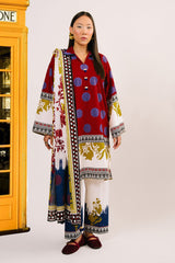 UAE-3 Piece Printed Cotton Suit with Printed Lawn Dupatta