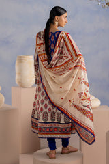 UAE-3 Piece Printed Cotton Suit with Printed Lawn Dupatta