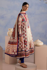 UAE-3 Piece Printed Cotton Suit with Printed Lawn Dupatta