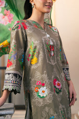 UAE-3 Piece Printed Cross Hatch Suit with Lawn Dupatta