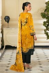 UAE-3 Piece Printed Cross Hatch Suit with Lawn Dupatta