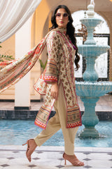 UAE-3 Piece Printed Cross Hatch Suit with Lawn Dupatta