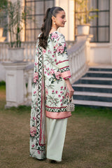 UAE-3 Piece Printed Cross Hatch Suit with Lawn Dupatta