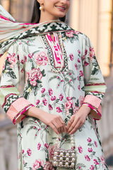 UAE-3 Piece Printed Cross Hatch Suit with Lawn Dupatta
