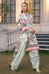 UAE-3 Piece Printed Cross Hatch Suit with Lawn Dupatta
