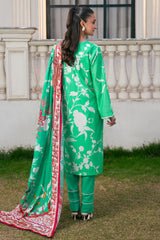 UAE-3 Piece Printed Cross Hatch Suit with Lawn Dupatta