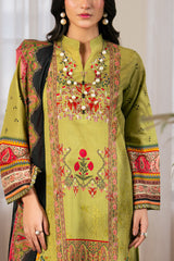 UAE-3 Piece Printed Cross Hatch Suit with Lawn Dupatta