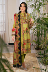 UAE-3 Piece Printed Cross Hatch Suit with Lawn Dupatta