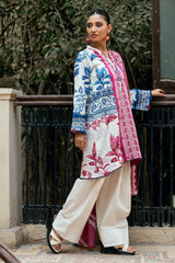 UAE-3 Piece Printed Cross Hatch Suit with Lawn Dupatta CH-62014