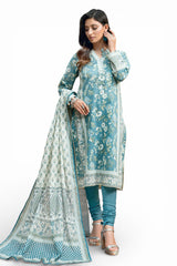 UAE-3 Piece Printed Cross Hatch Suit with Lawn Dupatta CH-62015
