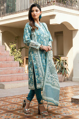 UAE-3 Piece Printed Cross Hatch Suit with Lawn Dupatta CH-62015