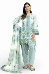 UAE-3 Piece Printed Cross Hatch Suit with Lawn Dupatta CH-62017