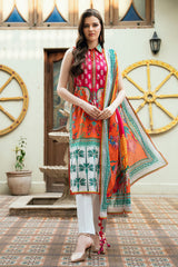 UAE-3 Piece Printed Cross Hatch Suit with Lawn Dupatta CH-62020
