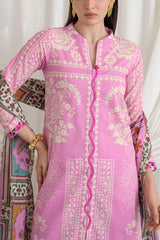 UAE-3 Piece Printed Dobby Suit with Printed Lawn Dupatta and Dyed Trouser DB-62001