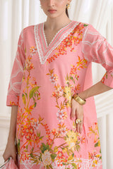 UAE-3 Piece Printed Dobby Suit with Printed Lawn Dupatta and Dyed Trouser DB-62004