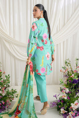 UAE-3 Piece Printed Dobby Suit with Printed Lawn Dupatta and Dyed Trouser DB-62005