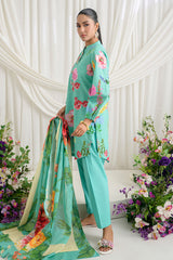 UAE-3 Piece Printed Dobby Suit with Printed Lawn Dupatta and Dyed Trouser DB-62005