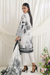 UAE-3 Piece Printed Dobby Suit with Printed Lawn Dupatta and Dyed Trouser DB-62006