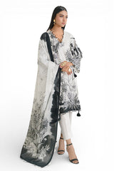 UAE-3 Piece Printed Dobby Suit with Printed Lawn Dupatta and Dyed Trouser DB-62006