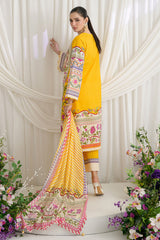 UAE-3 Piece Printed Dobby Suit with Printed Lawn Dupatta and Dyed Trouser DB-62002