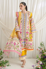 UAE-3 Piece Printed Dobby Suit with Printed Lawn Dupatta and Dyed Trouser DB-62002