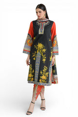 UAE-3 Piece Printed Dobby Suit with Printed Lawn Dupatta and Dyed Trouser DB-62003