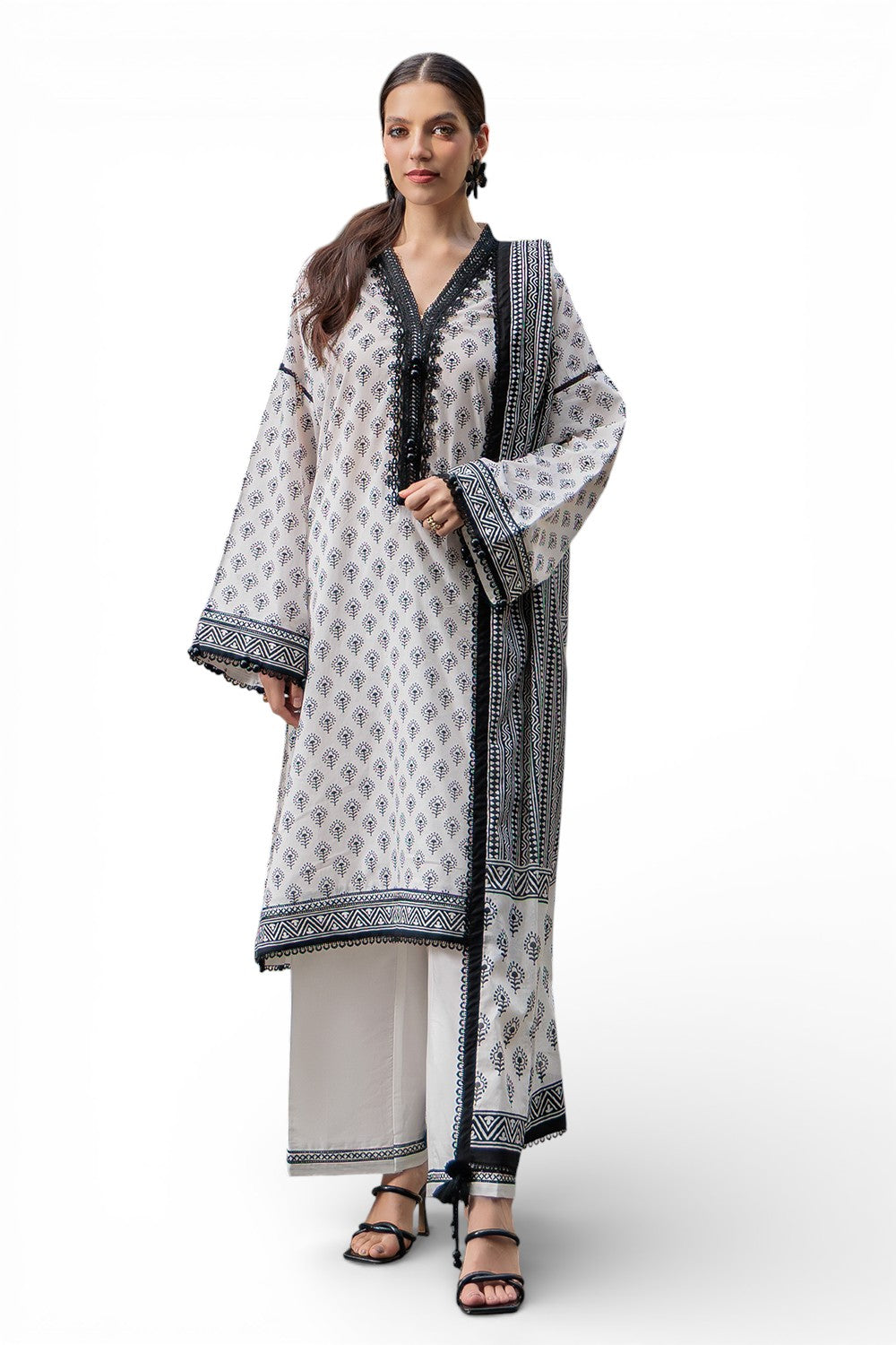 UAE-3 Piece Printed Lawn Suit