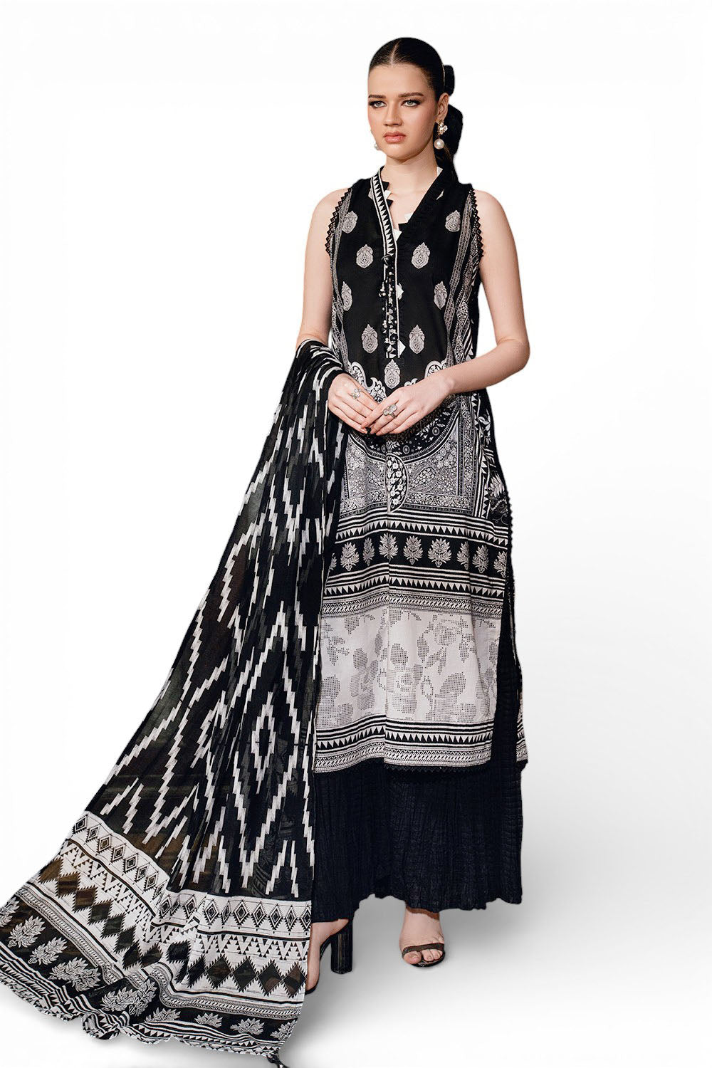 UAE-3 Piece Printed Lawn Suit B-62013