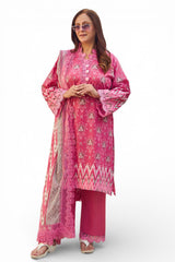 UAE-3 Piece Printed Lawn Suit with Dupatta CL-52663 A