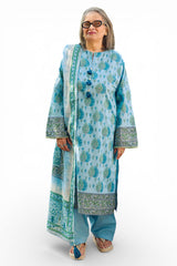 UAE-3 Piece Printed Lawn Suit with Dupatta CL-62020 A