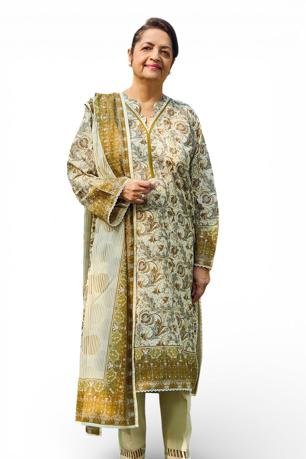 UAE-3 Piece Printed Lawn Suit with Dupatta CL-62052 B