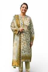 UAE-3 Piece Printed Lawn Suit with Dupatta CL-62052 B
