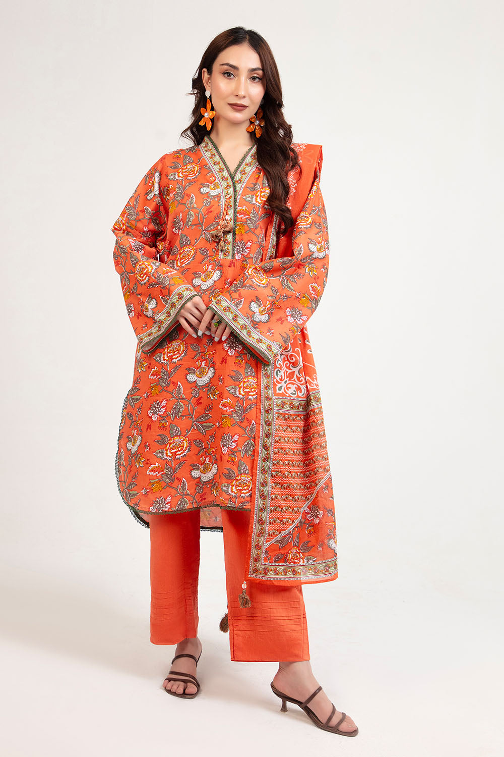 UAE-3 Piece Printed Lawn Suit with Dupatta CL-62064 B