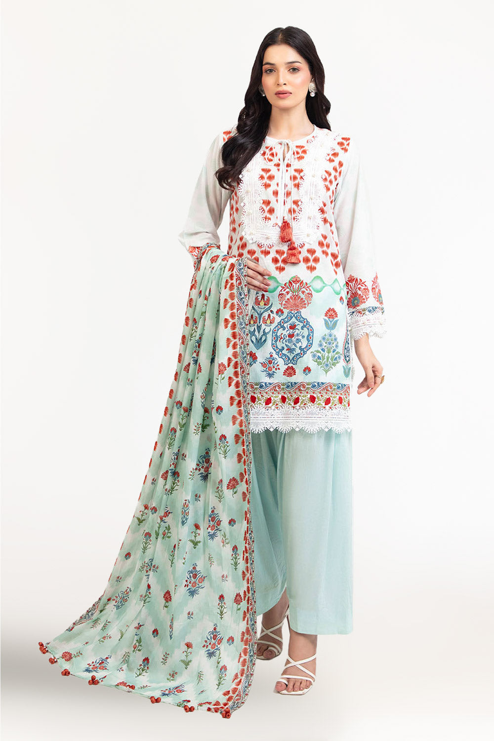 UAE-3 Piece Printed Lawn Suit