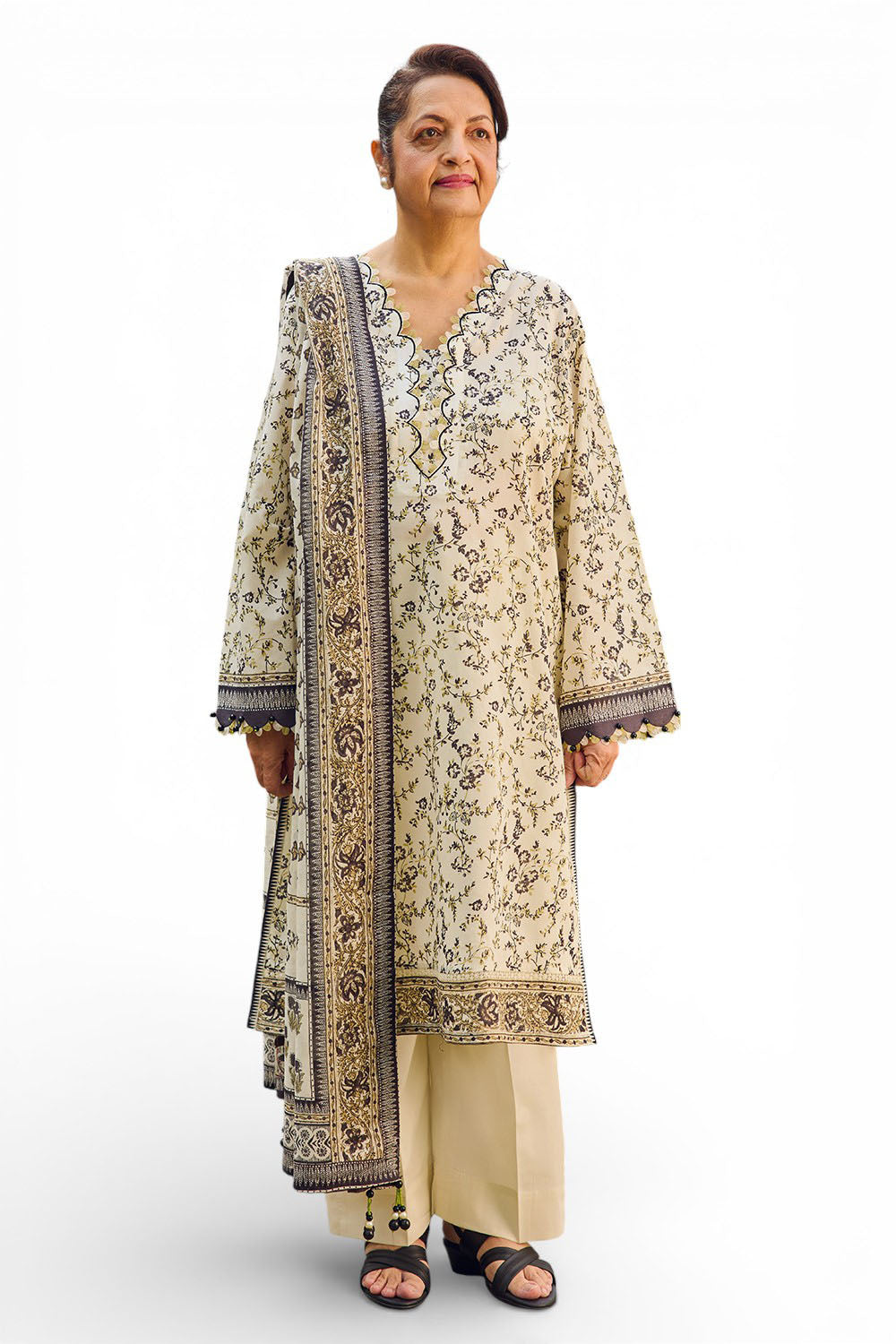 UAE-3 Piece Printed Lawn Suit with Dupatta CL-62117 B