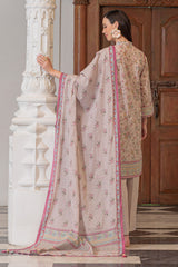 UAE-3 Piece Printed Lawn Suit and Dyed Trouser  CL-62119 B