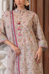 UAE-3 Piece Printed Lawn Suit and Dyed Trouser  CL-62119 B