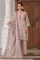 UAE-3 Piece Printed Lawn Suit and Dyed Trouser  CL-62119 B