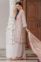 UAE-3 Piece Printed Lawn Suit and Dyed Trouser  CL-62119 B