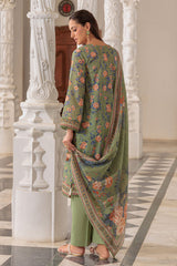 UAE-3 Piece Printed Lawn Suit and Dyed Trouser