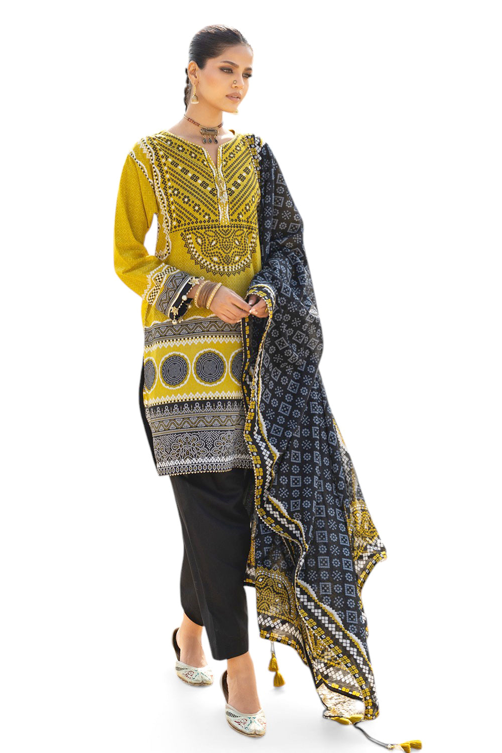 UAE-3 Piece Printed Lawn Suit CL-62173 B