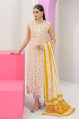 UAE-3 Piece Printed Lawn Suit and Dyed Trouser  CL-62291 A