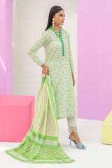 UAE-3 Piece Printed Lawn Suit and Dyed Trouser  CL-62291 B