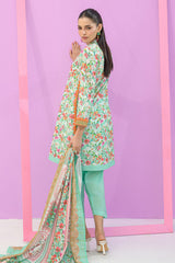 UAE-3 Piece Printed Lawn Suit and Dyed Trouser  CL-62292 A